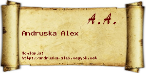 Andruska Alex névjegykártya